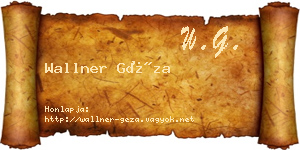 Wallner Géza névjegykártya
