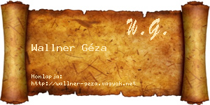 Wallner Géza névjegykártya
